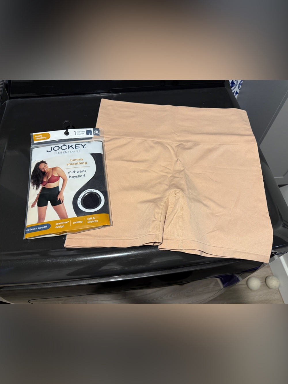 Two Jockey Mid-Waist Boyshort - Nude Beige & Black